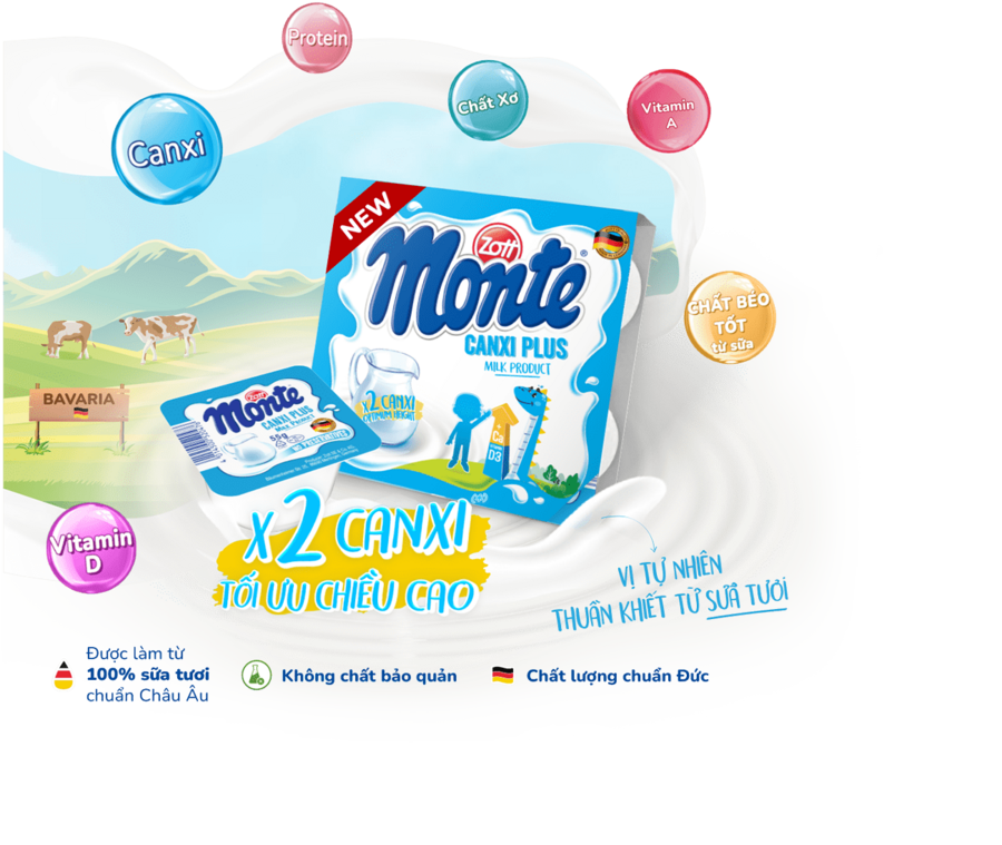 Váng sữa Monte Canxi Plus